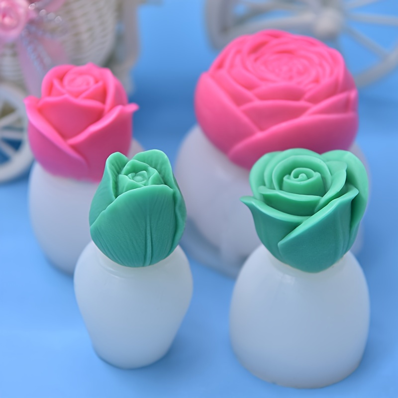 

1pc Silicone Rose And Tulip Flower Mold For Diy Crafting