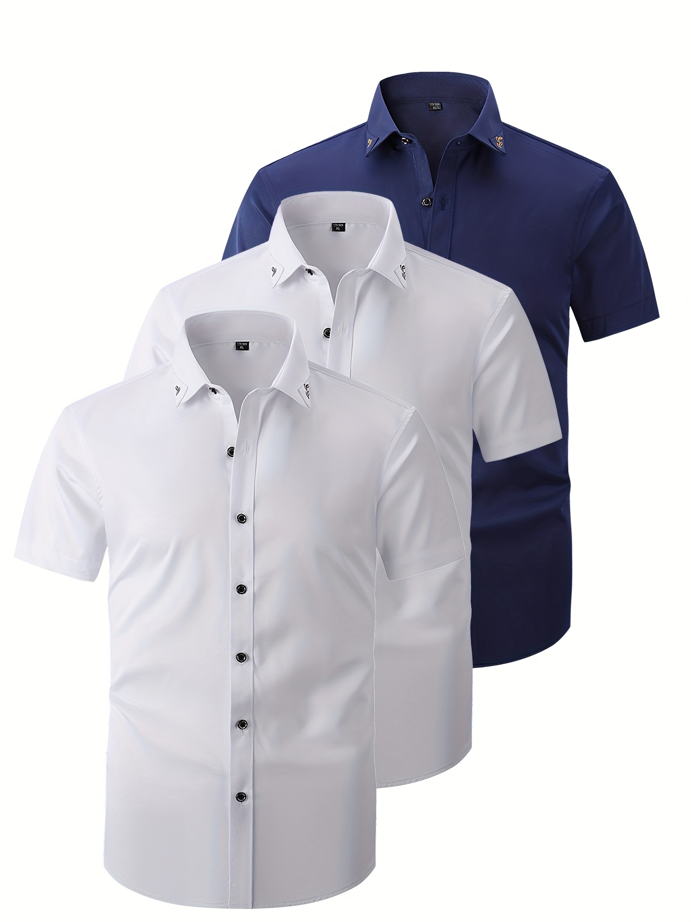 Mens Semi Casual Shirts Men's Semi Formal Business Dress Shirt Long Sleeve  Slim Fit Button