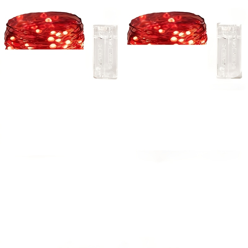 TEMU 2pcs/Set 1M 10LED Guirlande Lumineuse Rouge, Décoration Boîte Cadeau, Fête d'Anniversaire, Guirlande Lumineuse Féérique Pour, Lumière de ,