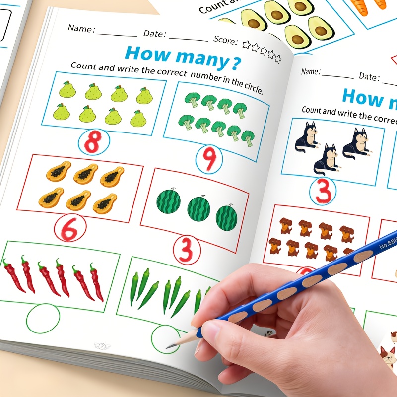 Number Handwriting Practice Workbook for Kids, Addition & Subtraction