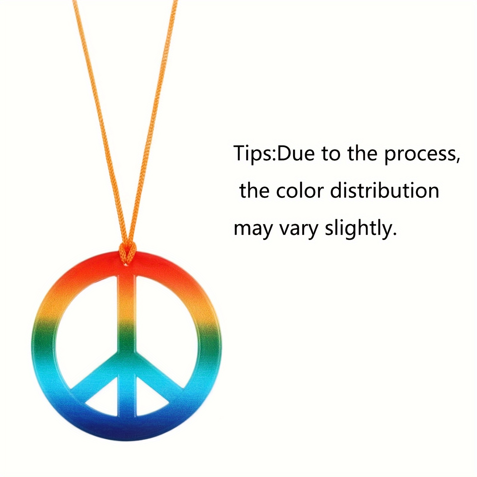 20 Pack Rainbow Peace Sign Pendant Necklaces