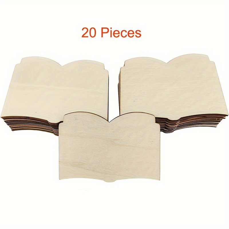 

20 Pack Unfinished Wooden Cutouts For Diy Crafts, Hanging Ornaments And Gift Tags Decoration