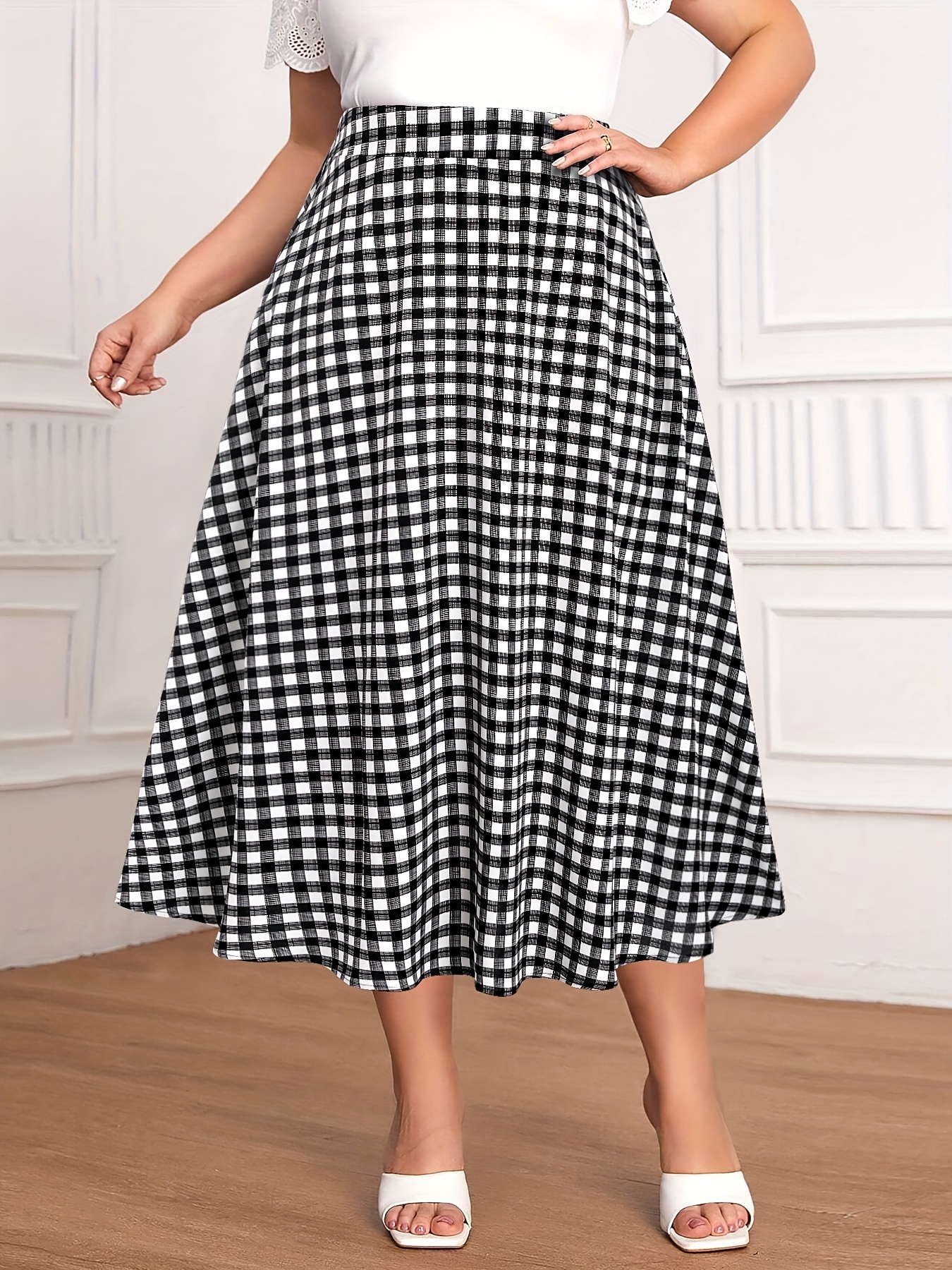 Aline plus size plaid skirt best sale