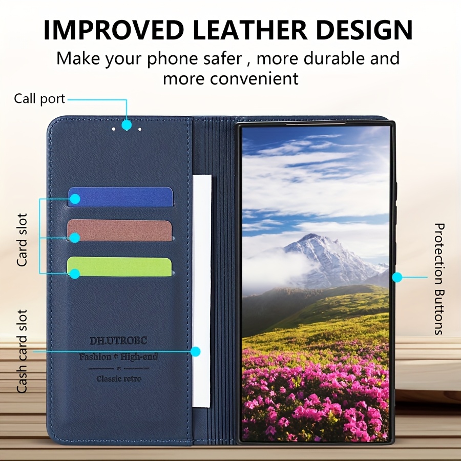 Husă pentru telefon: Portofel cu slot pentru carduri, suport magnetic, flip din piele artificială de înaltă calitate pentru for Galaxy S25 Ultra, S25 Plus, S25, A06, A16, A26, A36, A56, husă de protecție rezistentă la șocuri, portofel pentru carduri, design business