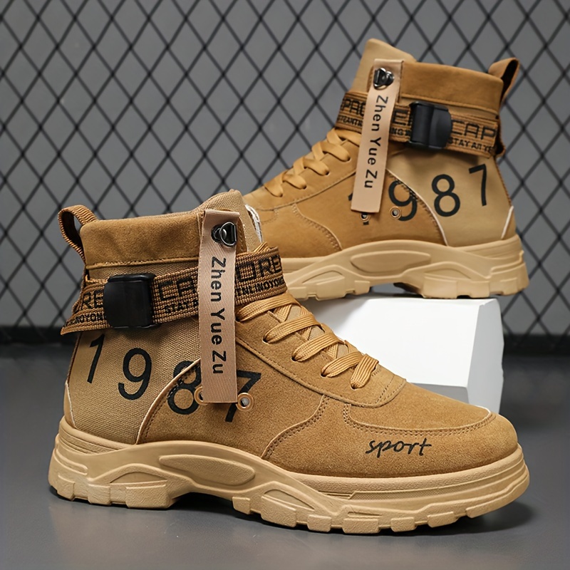 Stylish‎ Men\'s Beige Hiking Boots PEASKJP Winter Snow Boots for Men Mens Lightweight Hiking  main image 2