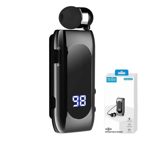 εικόνα αντικειμένου k55 lavalier business bt5.2 αθλητικά ακουστικά επαγγελματικά για επικοινωνία/μουσική, 20 ώρες, ψηφιακή οθόνη led, ασύρματα ακουστικά με ακύρωση θορύβου, φόρτιση type-c