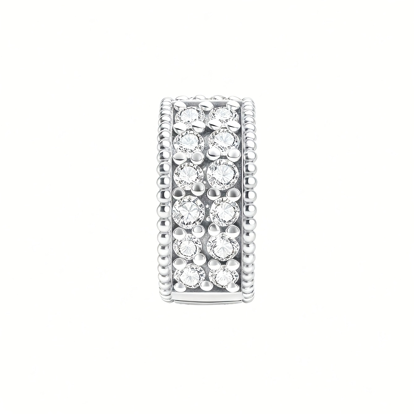 TEMU 1 Pieza Cúbica de Zirconia 3A Diseño Milgrain Hebilla de Abrazadera de Posicionamiento Cuentas Colgante Adecuado para Pulseras DIY Joyería para