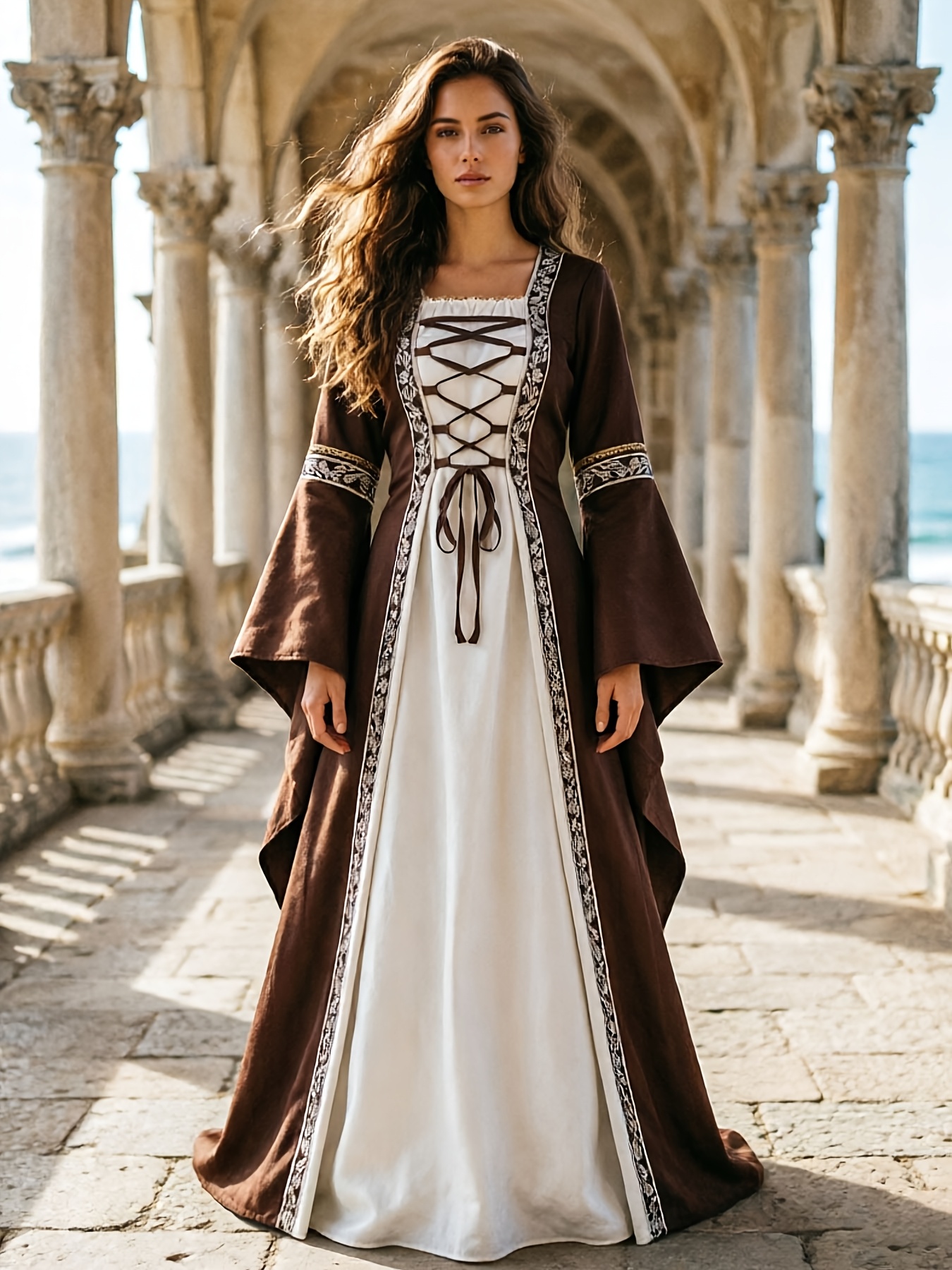 1pc womens medieval renaissance costume dress full length - Temu Canada