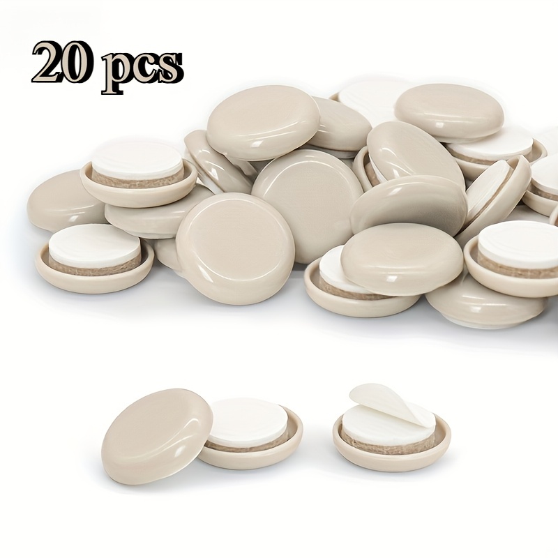 TEMU 20pcs Patins Coulissants en Plastique pour Meubles, Patin Coulissant Adhésif, Patin de Déplacement de Pouces pour Tapis de Meubles, Petit