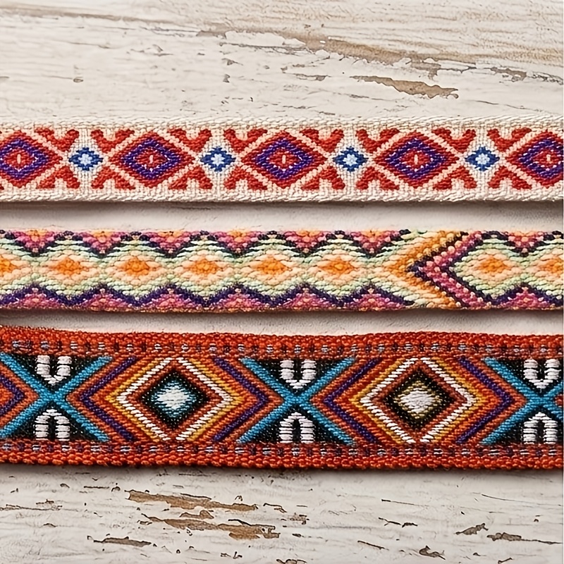 3pcs Handmade Woven Contrast Bracelet Set, Bohemian Style