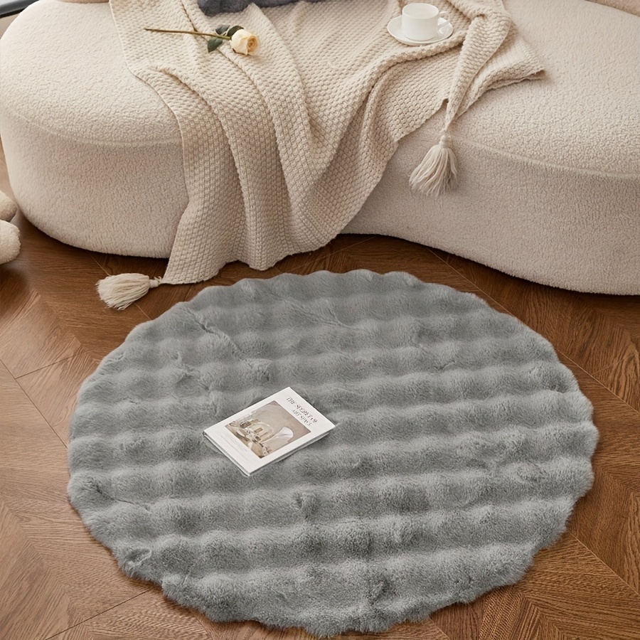 TEMU 1pc, Soft Fabric, Comfortable And Easy To Care For, Fluffy Warm And Cozy Decorative Rug, Suitable For Use As A Chair Mat, Under , The Bed In The