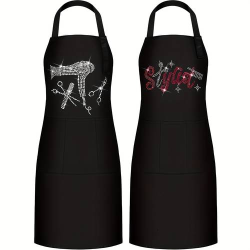 2pcs hair stylist apron hairstylist salon apron with tools 3 pockets waterproof hairdresser barber