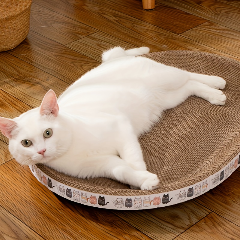 

Deluxe Oval Cat Scratcher Lounge - Corrugated Cardboard Pad, Cozy Pet Bed For Relaxation & Play