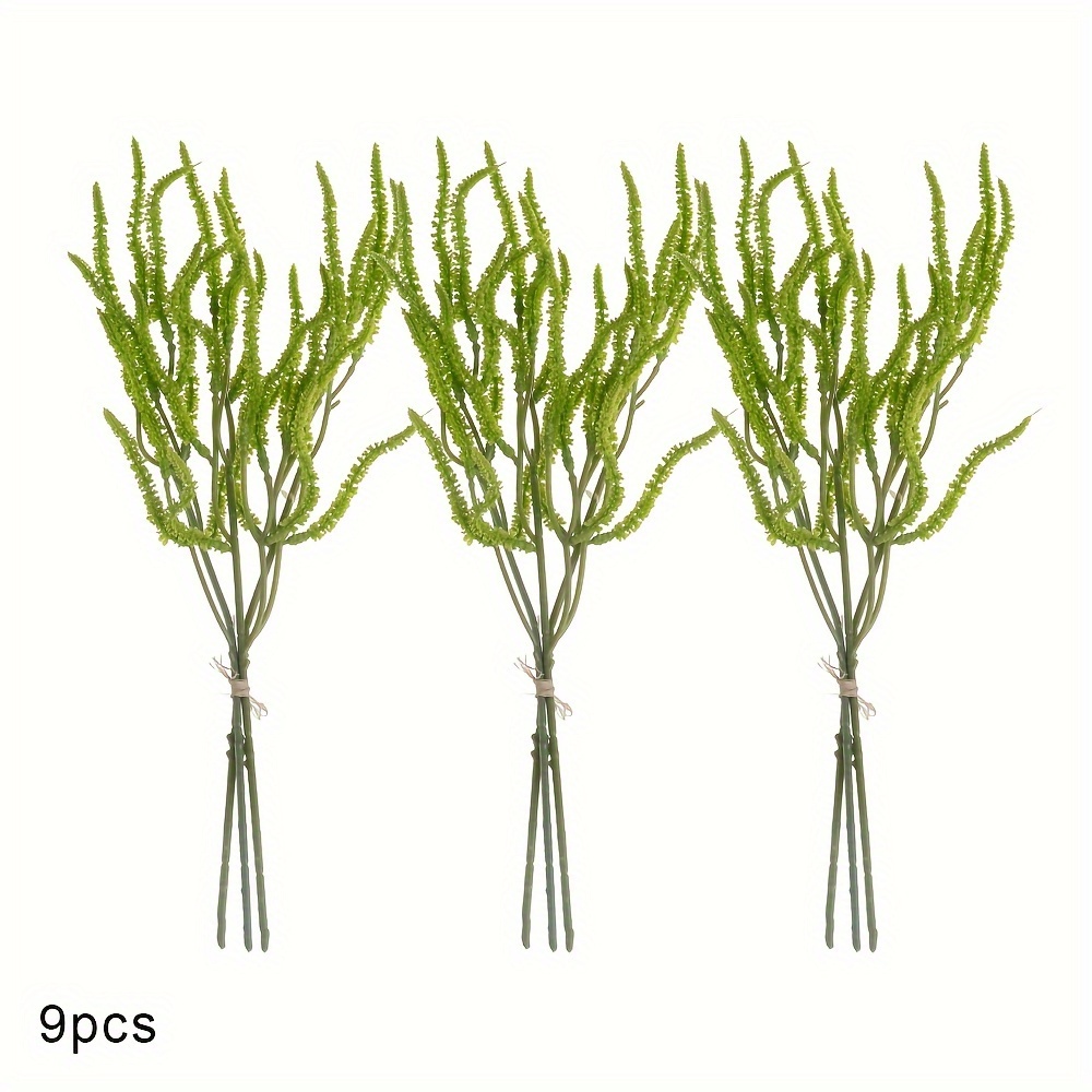 9pcs Artificial Pampas Grass - Reunion-friendly Rabbit Tail Wheat Spray, Plastic Boho Home Decor, Greenery For Wedding, Diy Table Centerpieces, Outdoor Patio Decor