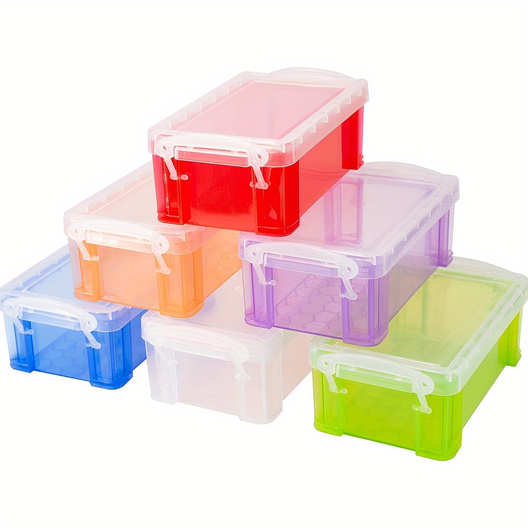 3/6pcs Small Plastic Storage Box, Stackable Mini Storage Box With Lid,  Clear Organizer Container For Jewelry Beads Small Crafts Mini Items  Accessories