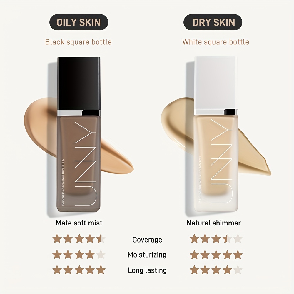UNNY Liquid Foundation Has a White Cover That Lasts Long And Is Not Easy to Remove. It Lasts Long And Is Not Easy to Be Dull And Conceal Blemishes
