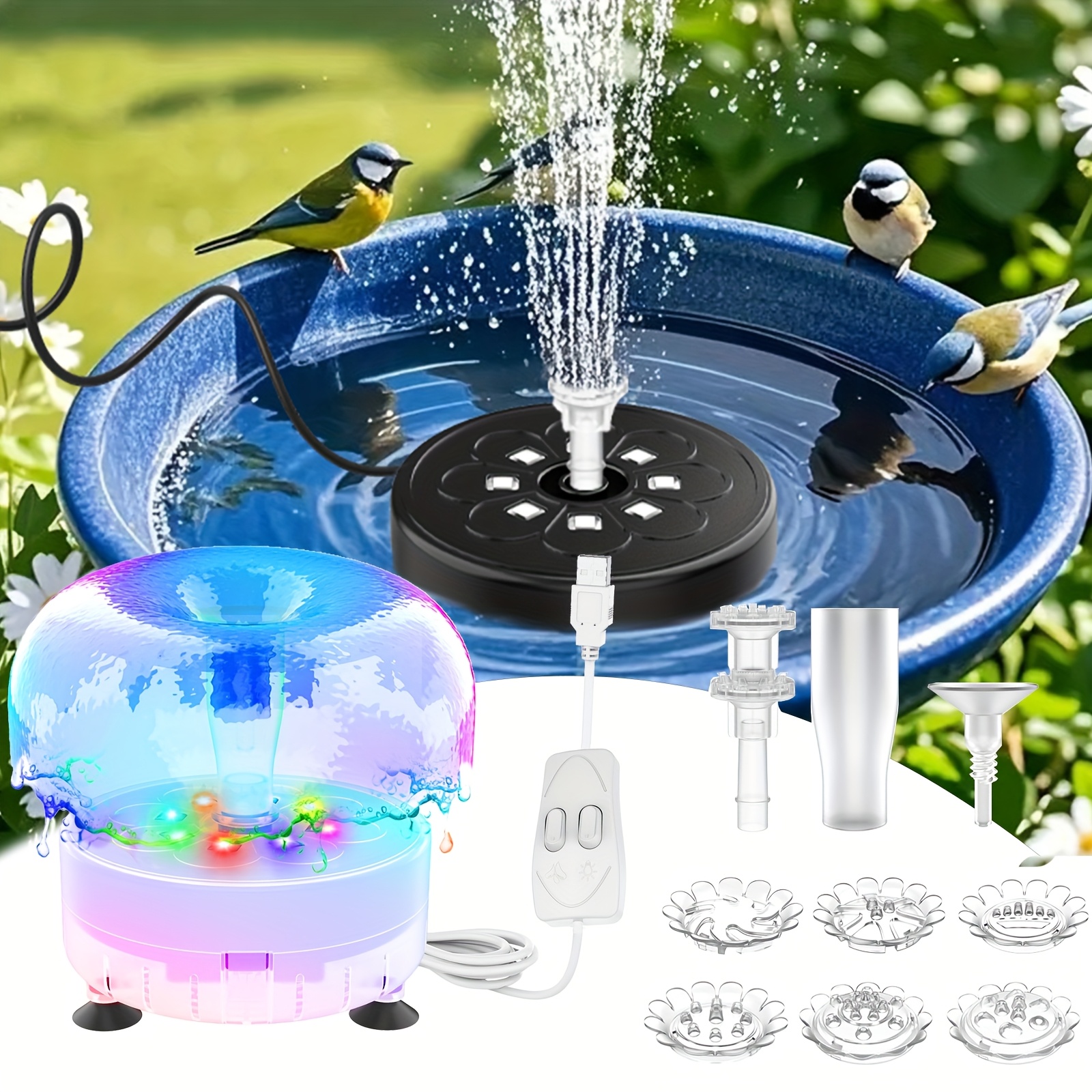 battery operated water fountain sold on Temu United States