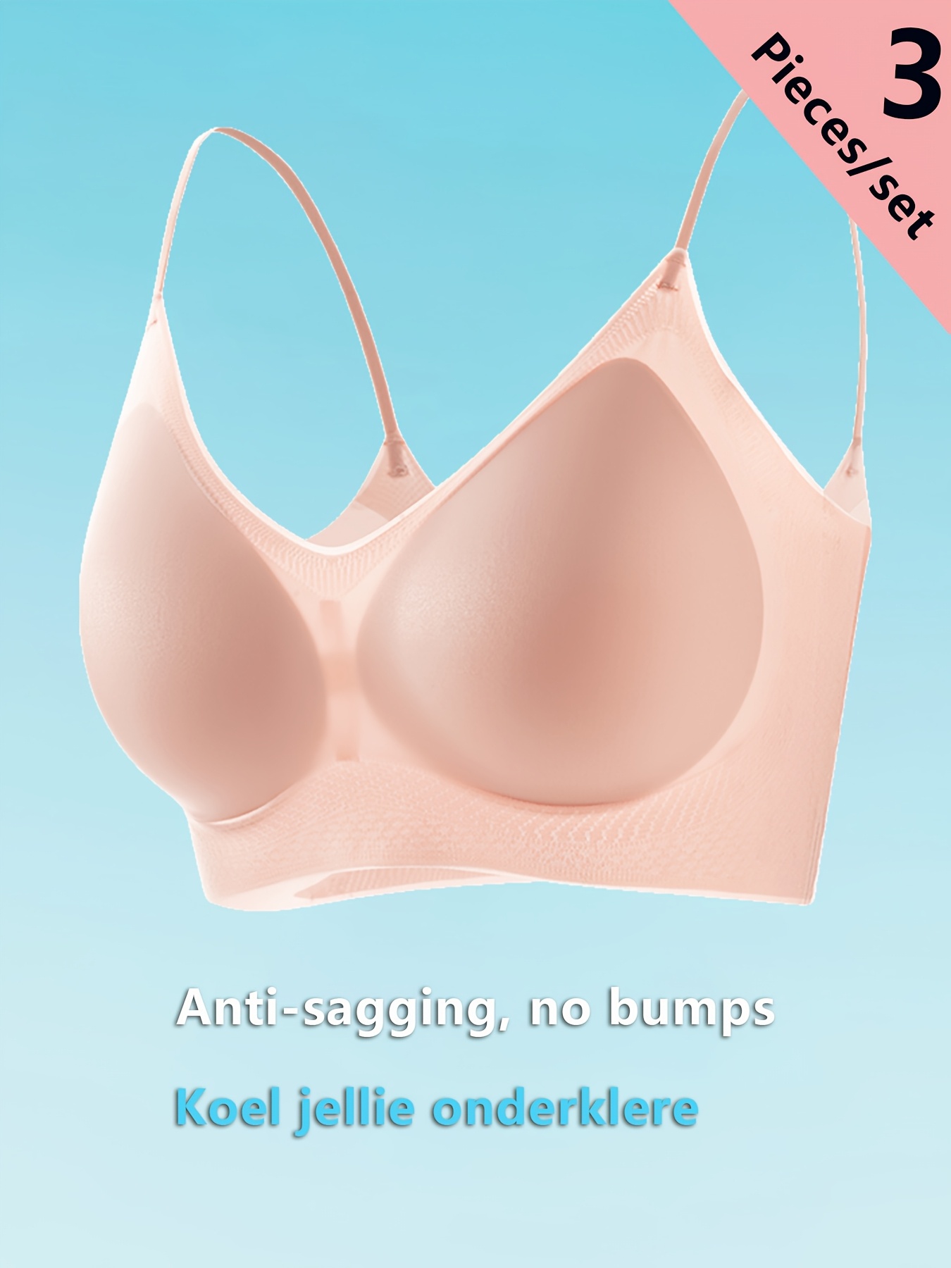 3pcs ultra thin seamless underwire free womens bra with push up anti sagging breathable camisole Product details 6