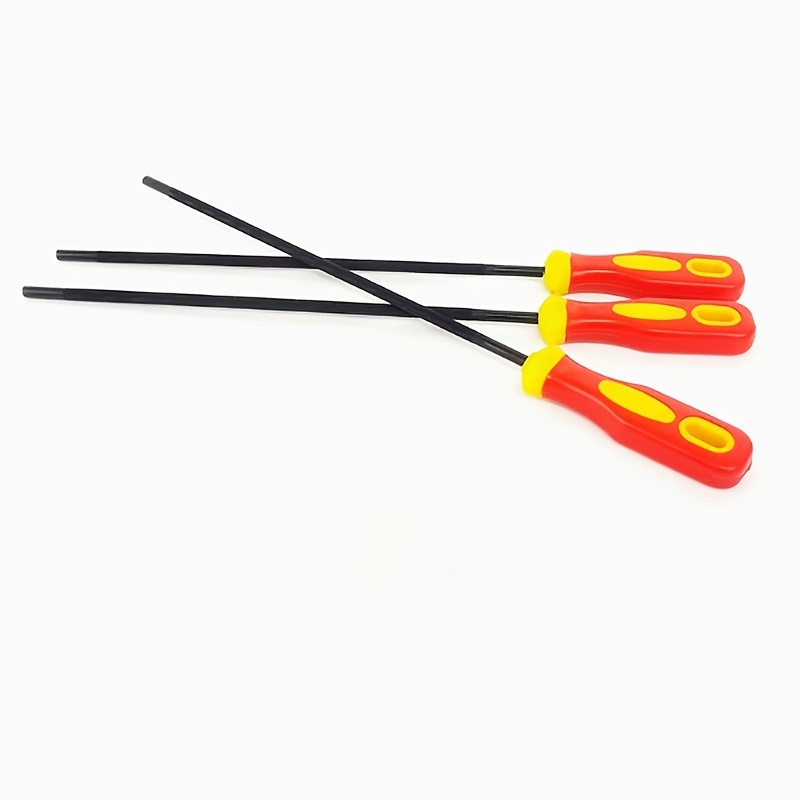 Chain Saw File Set With Handle, Saw File, 4.0/4.8/5.5mm Diameter, Electric Chain Saw Small Round File, Saw File