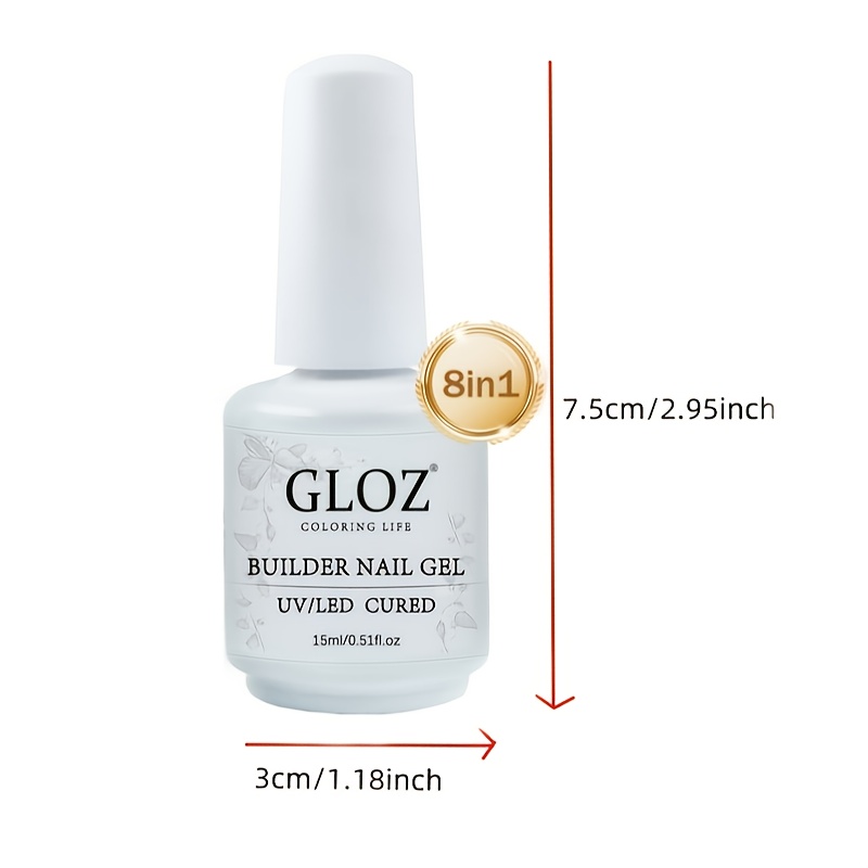 Image of Pink Builder Nail Gel Suitable For Nails - Led Hard Gel Strengthener, Base & Tip, False Nail Tips With Rhinestone, Liquid Bottle For Diy Nail Extensions, Gift For Women, - Nail