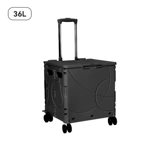 large storage box with lid four wheel foldable storage box suitable for grocery shopping outdoor camping trolley convenient home cart