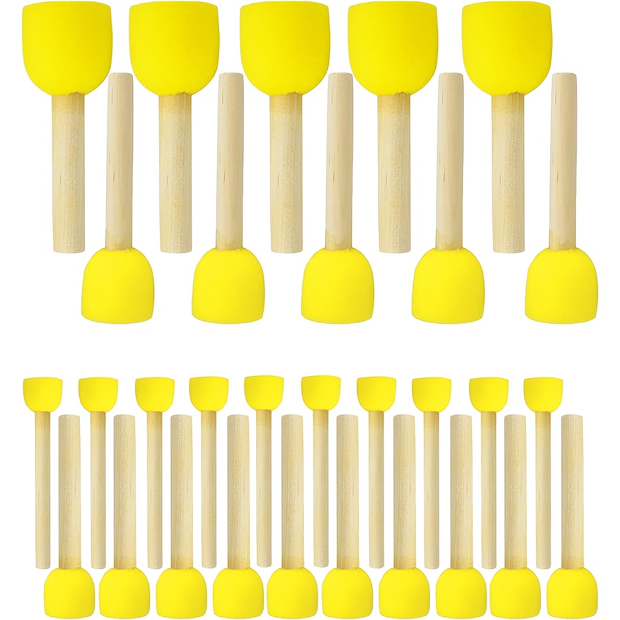 30pcs Round Sponge Brush Set (4 Sizes) — Acrylic Sponge Brushes, Stencil Painting Tools, Brushes — For Professional For Art