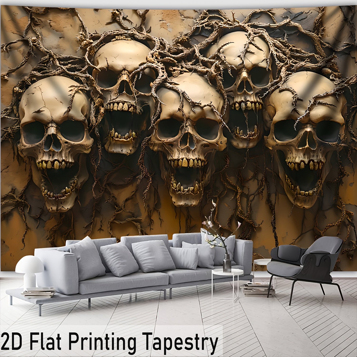 Skull Tapestry Hd Digital Print Large Wall Hanging Decoration_voghion.com