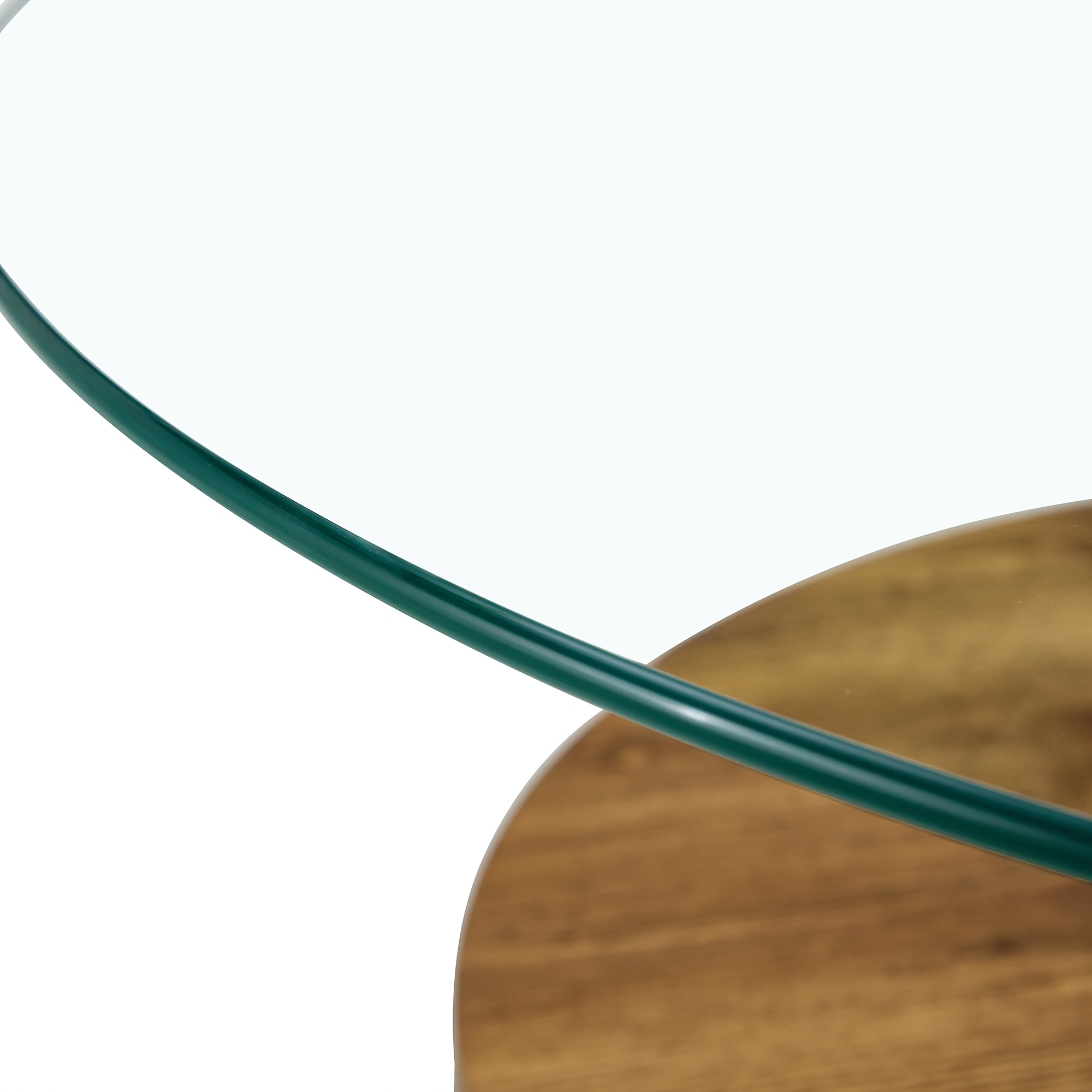 Glass Coffee Tables for Living Room Round Coffee Tables Modern Double Layer Round Table Circle Coffee Table for Small Space Home Office, Durable And Not Easily Broken, Easy to Assemble, Fashionable Design Feel (42 Inch X 17 Inch)