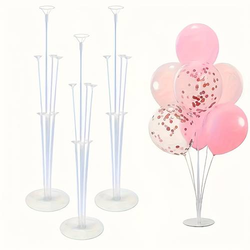 3pcs pvc balloon stand kit adjustable center rod for weddings birthdays family bachelorette parties christmas decorations no electricity needed multi purpose event accessories party venue d cor atmosphere props holiday