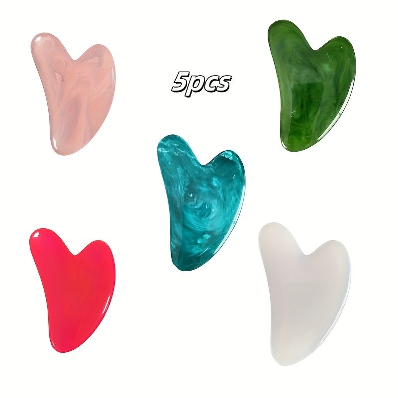 Image of 5pcs Mulity Color Gua Sha Tool Face Massage Facial Scraping Board Tool For Face Neck Arm Leg Health Life Perfect For Face And Eye Massage