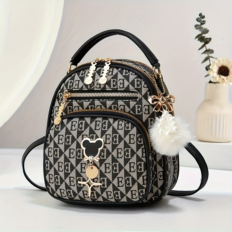 []* Synthetic Women'* Backpack Adjustable Shoulder Straps, Zipper  Closure, Cartoon Theme Ideal Gift for