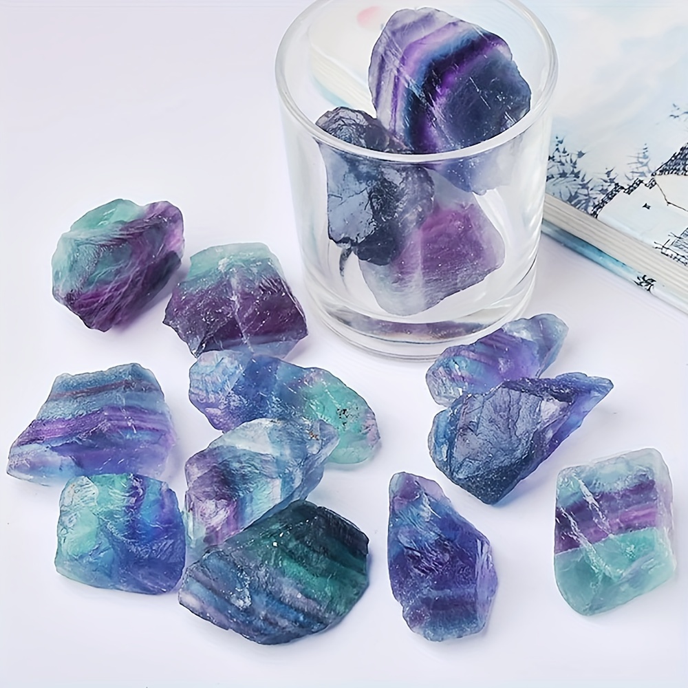 

3pcs/5pcs Natural Colored Fluorite Stone Irregular Shape Stone Fish Decoration Polished Crystal (natural Stone, May Irregular And Small )