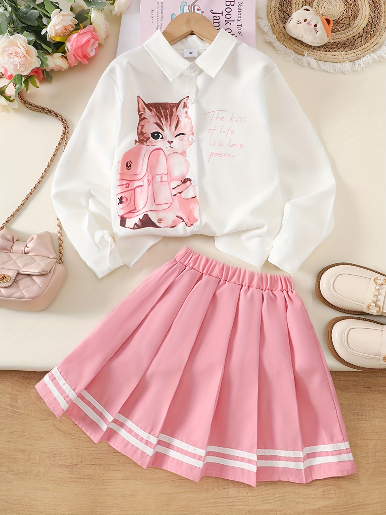 girls two piece skirt outfit sold on Temu Philippines