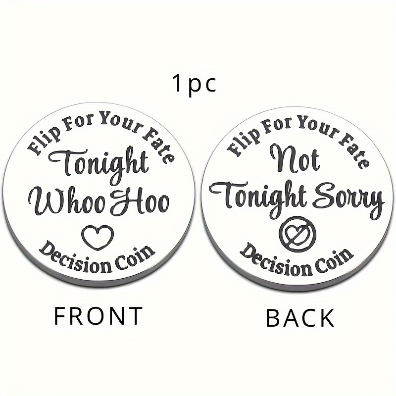 

1pc Coin For Couples - Metal Flip For Your Fate Novelty Coin, No Batteries Required, Non-feathered - Romantic Gag Gift For Husband, Boyfriend, Anniversary, Birthday, Engagement, Bridal Shower