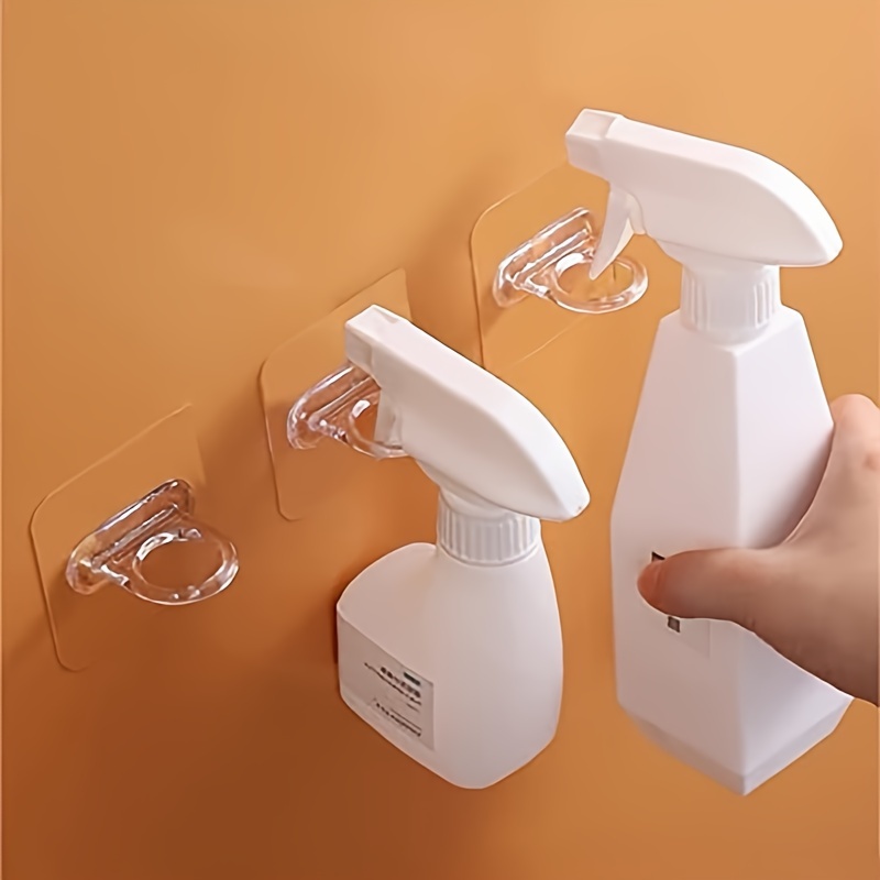 

Adhesive Spray Bottle Hook Set, 10pcs, Wall Hooks Without Nails, Adhesive Hooks For Bathroom And Kitchen, Curtain Rod Hooks, Small Item Storage, Etc, Utility Hooks