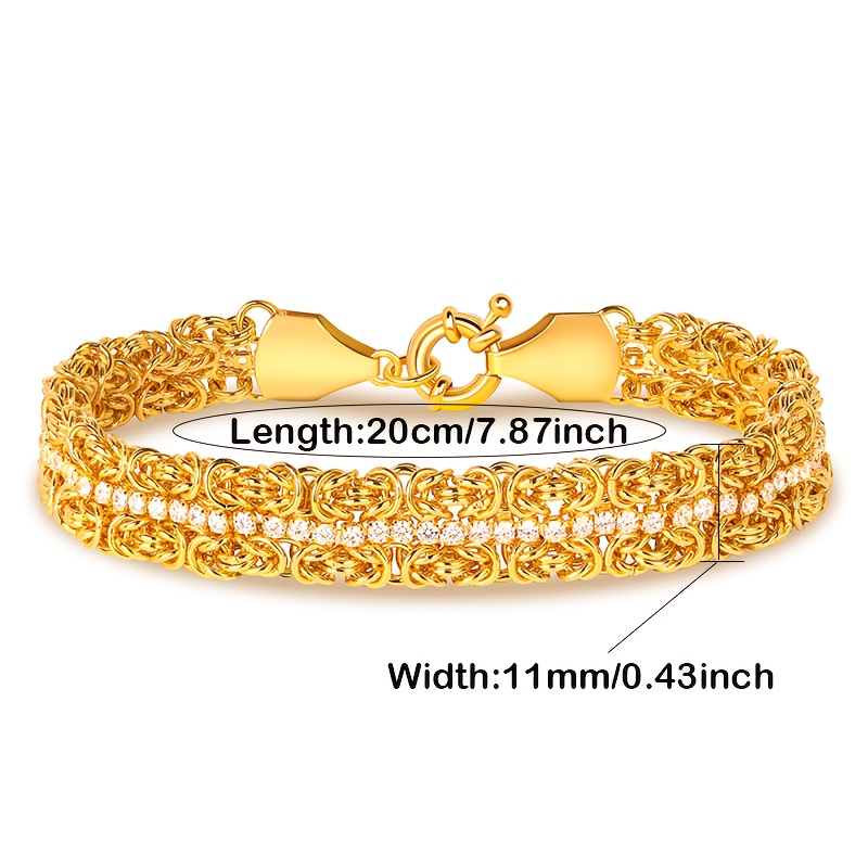 TEMU A Beautiful Double-row 925 Silver Women's Bracelet With Rhinestones And Rope, Perfect As A Valentine's Day Present For Her. Hypoallergenic,