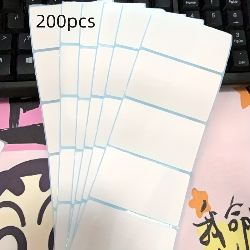 TEMU 100 Stk., 200 Stk., 1 Packung enthält 100, 200 Etiketten, Mehrere Stile können werden, 70X40mm Blanko Selbstklebende Papieraufkleber,