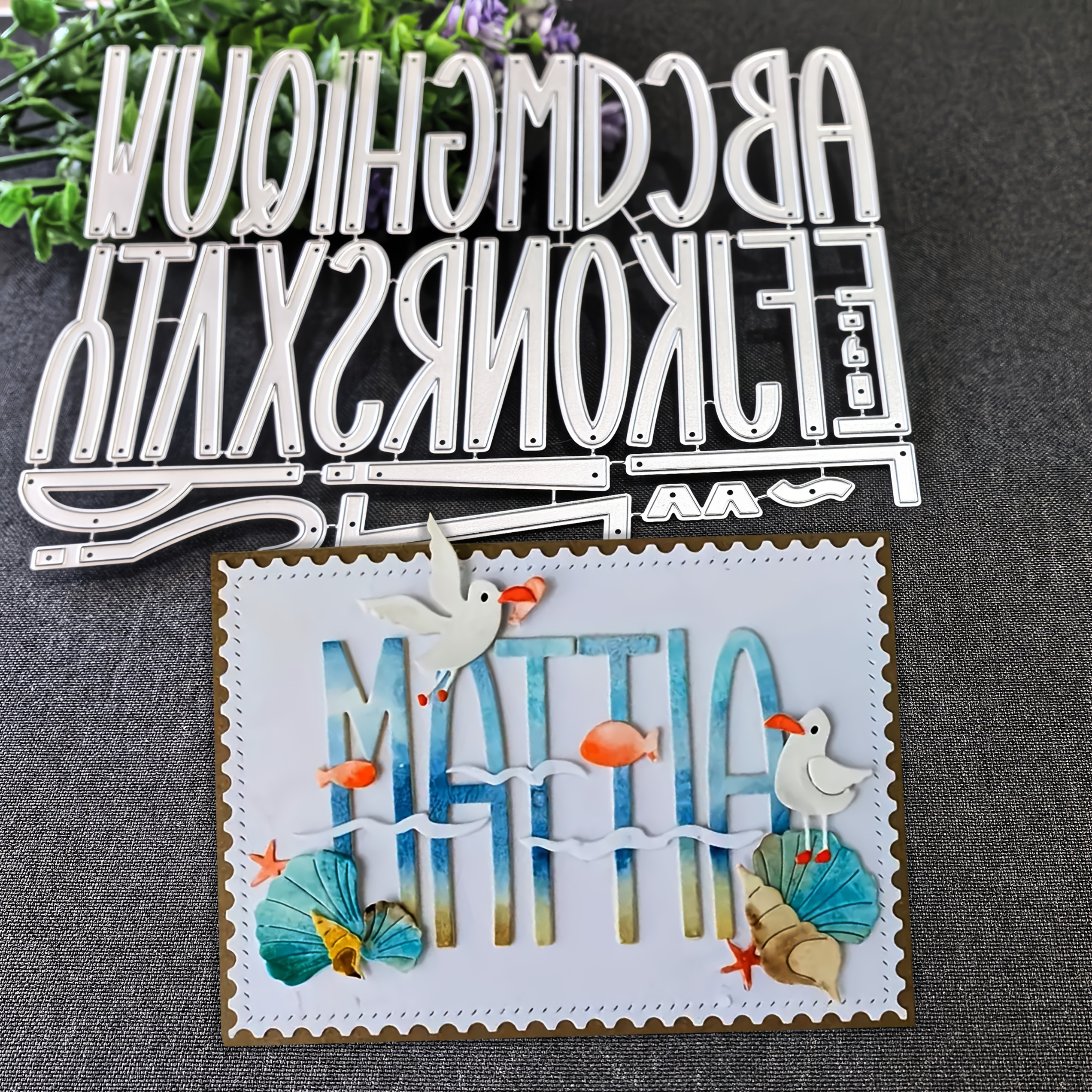 TEMU 1pc Metal Cutting Dies For Letters, Perfect For Scrapbooking And Embossing Stencils, Ideal For Handmade Greeting Cards And Gift Card Making Tools