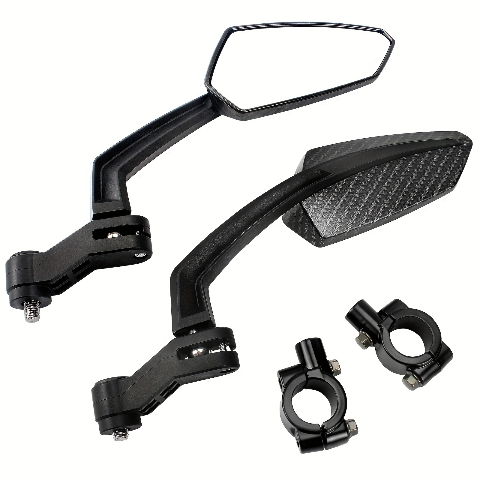 Image of Bike Mirror 1 Pair, Hd Wide Angle Large Handlebar Rearview Mirror, 360 Degree Adjustable Bicycle Rear View Mirror Additions For Bike