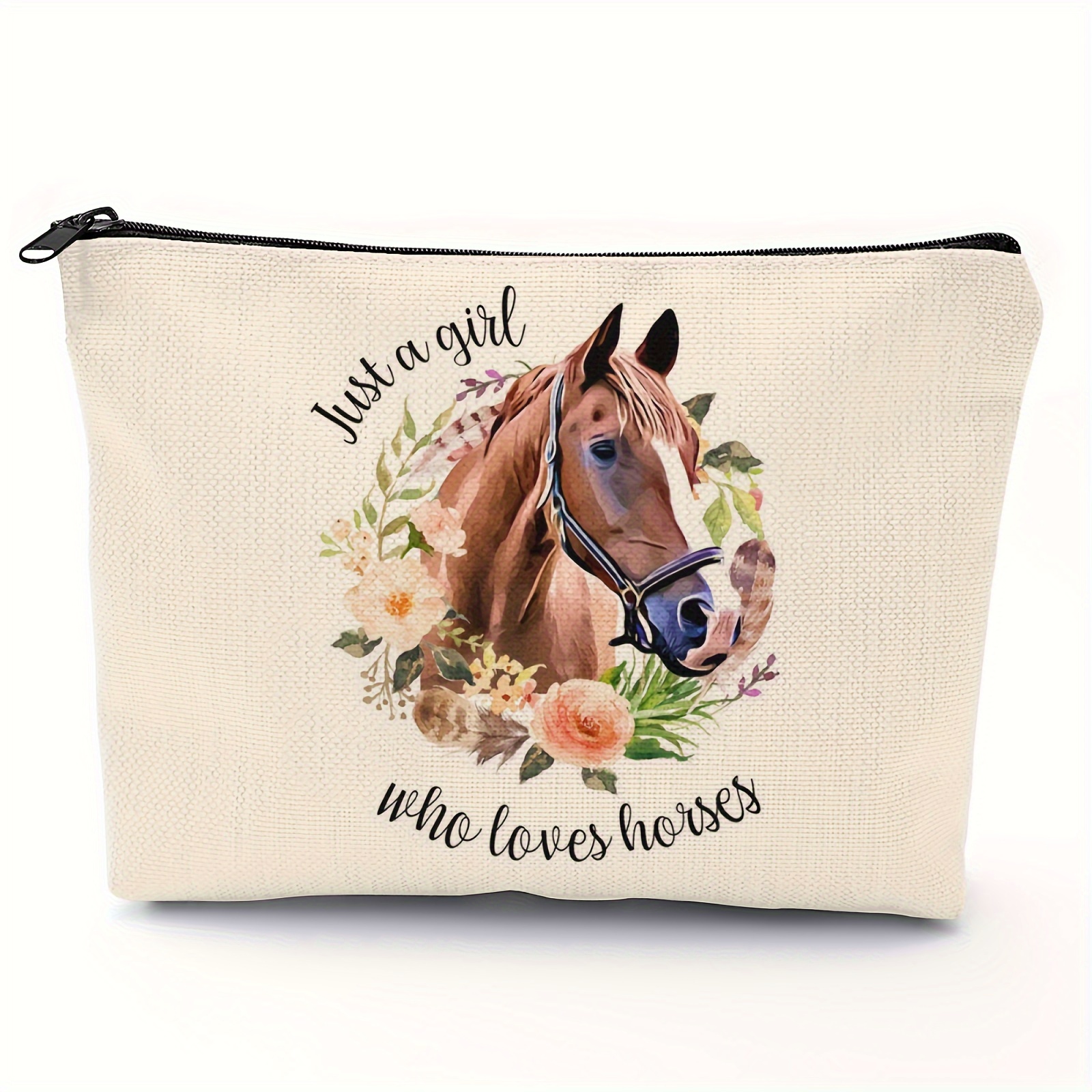 

For Girls Horse Stuff, , For Women, Gifts For Horse Lovers, Just A Girl Who Loves Horses Makeup Bag