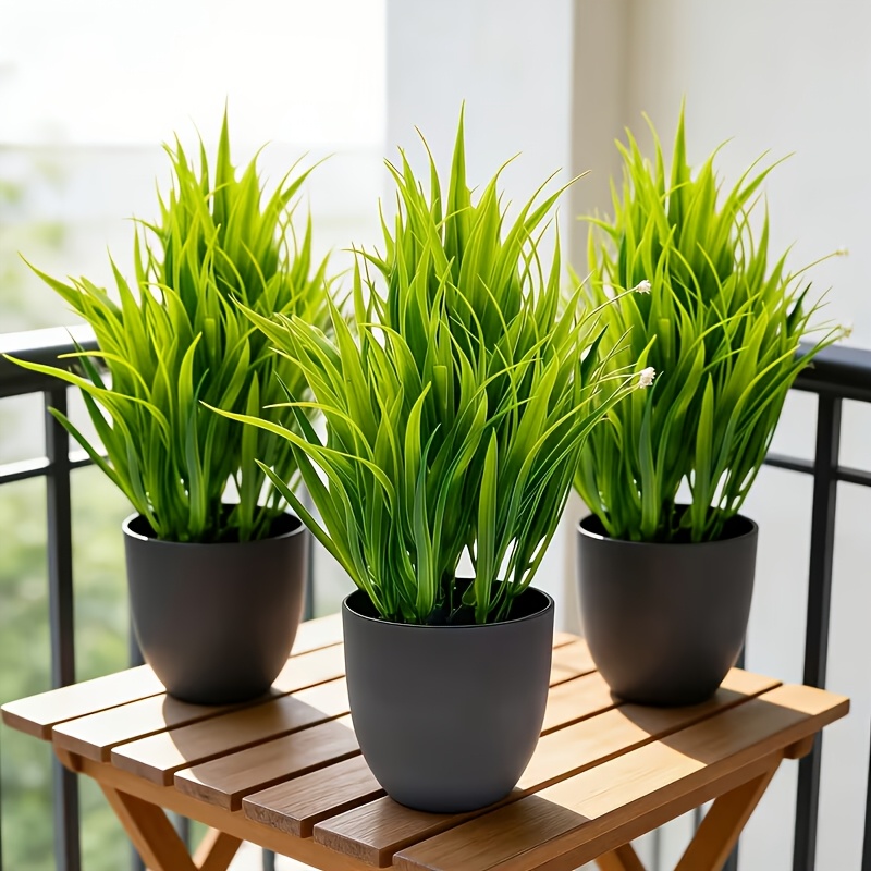 2pcs of Lifelike Artificial Green Potted Plants, Durable, Maintenance-free, and UV-resistant. These Artificial Greenery Pieces Are Suitable for Indoor/outdoor Decor, Perfect for Homes and Offices, Farmhouses and Gardens, and as Four-season Decorative