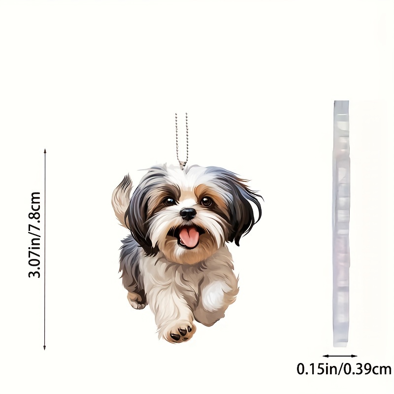 

Shih Tzu Dog Acrylic Pendant - Car Mirror & Keychain Accessory, Ideal For Home & Decor