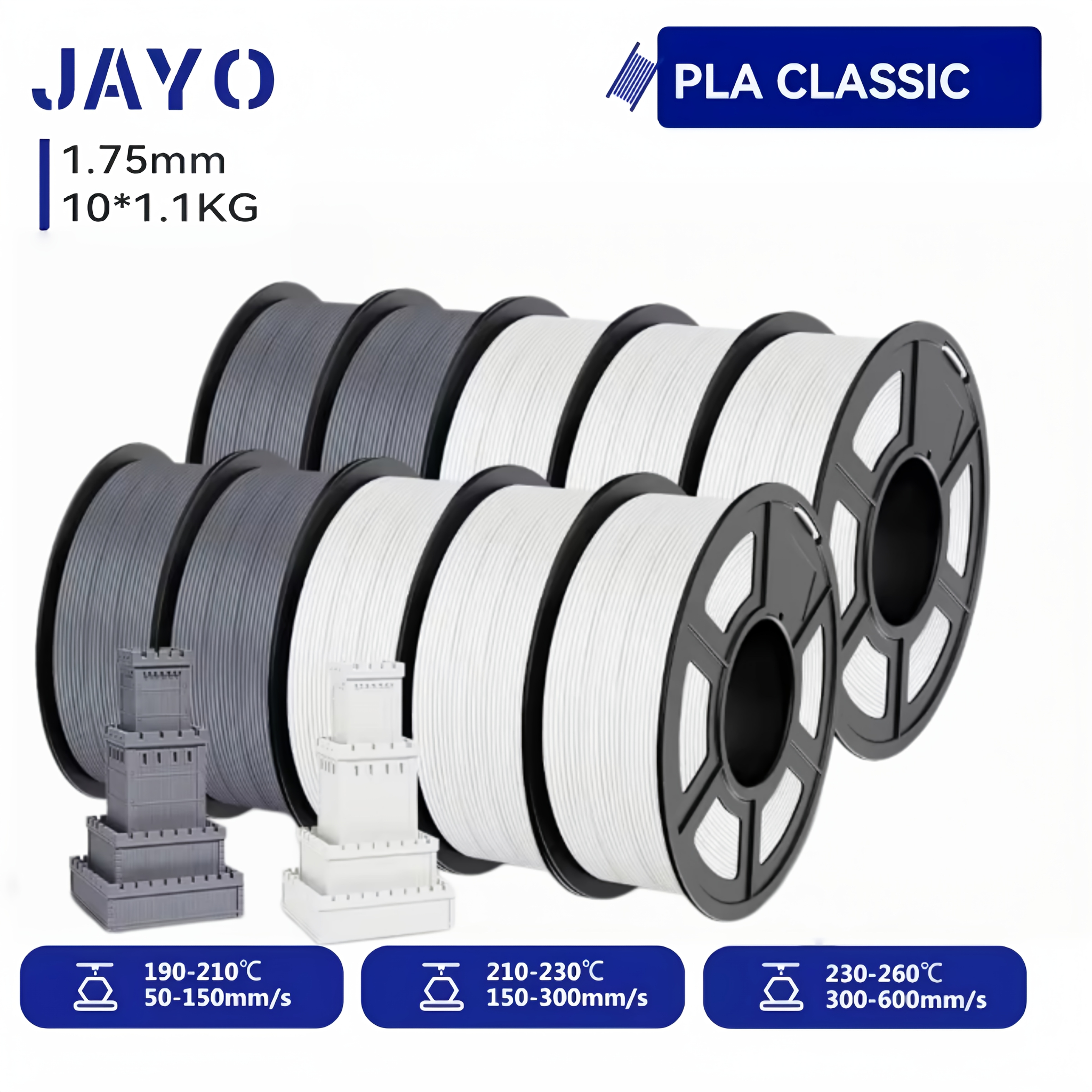 Image of Jayo 3d Pla Classic Printer Filament 1.75mm 3d Printer Filament 11kg Wound Petg For 3d Printing