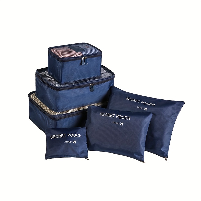 TEMU 6pcs Travel Storage Set, Zippered Luggage Organizer Bag- Heavy-duty Luggage, Clothing, Accessory Organizer Bag, Zippered Compartment- Machine