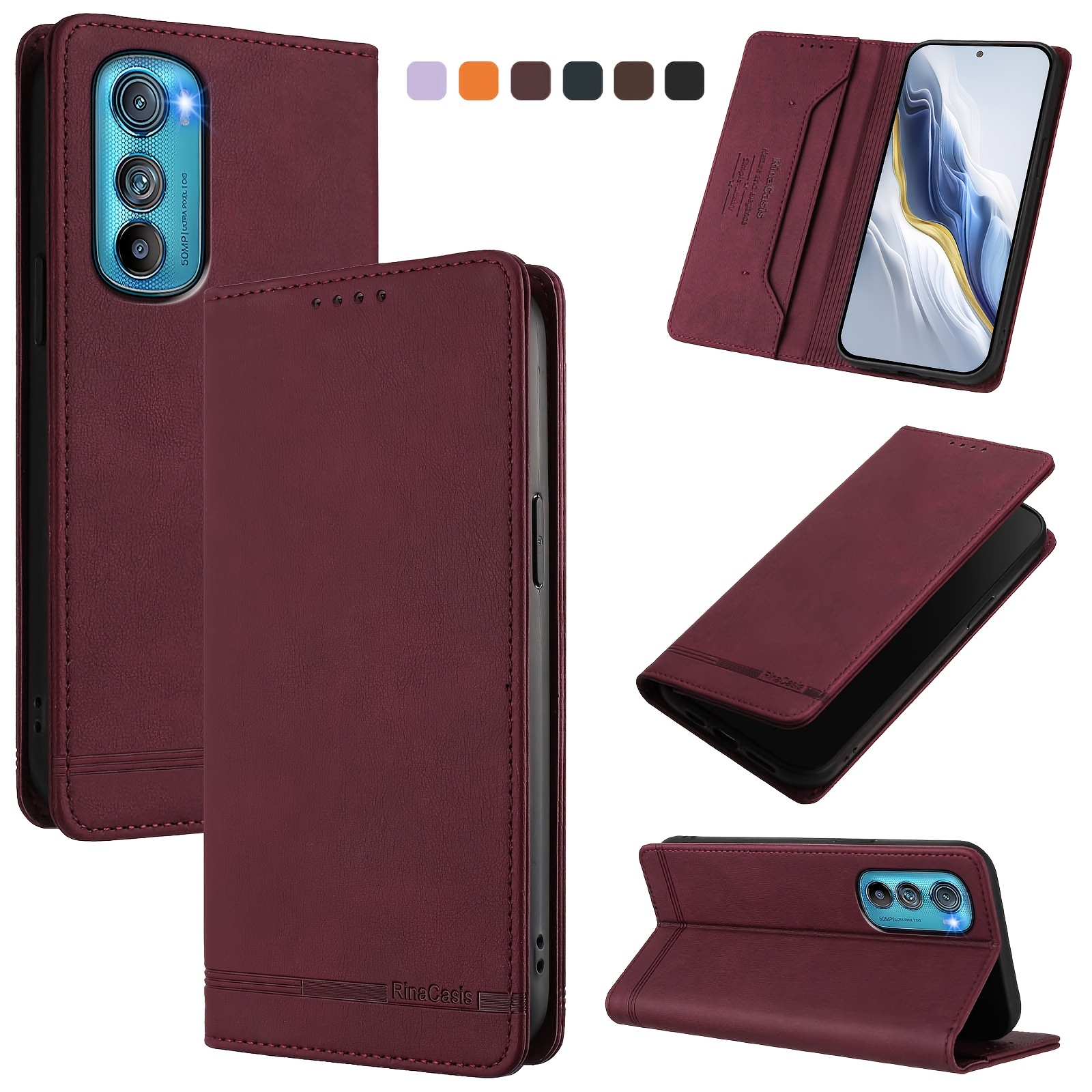 item picture phone case flip wallet case for moto edge 30 with anti theft swipe protection with card holder kickstand durable