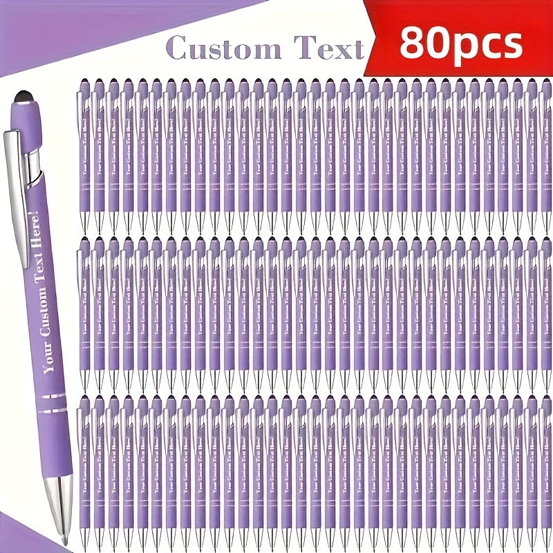 TEMU Set Of Customizable Metal Ballpoint Pens In 40/80/120, Lightweight And Sturdy, Offers Smooth Writing Experience, Ideal For Business Offices,