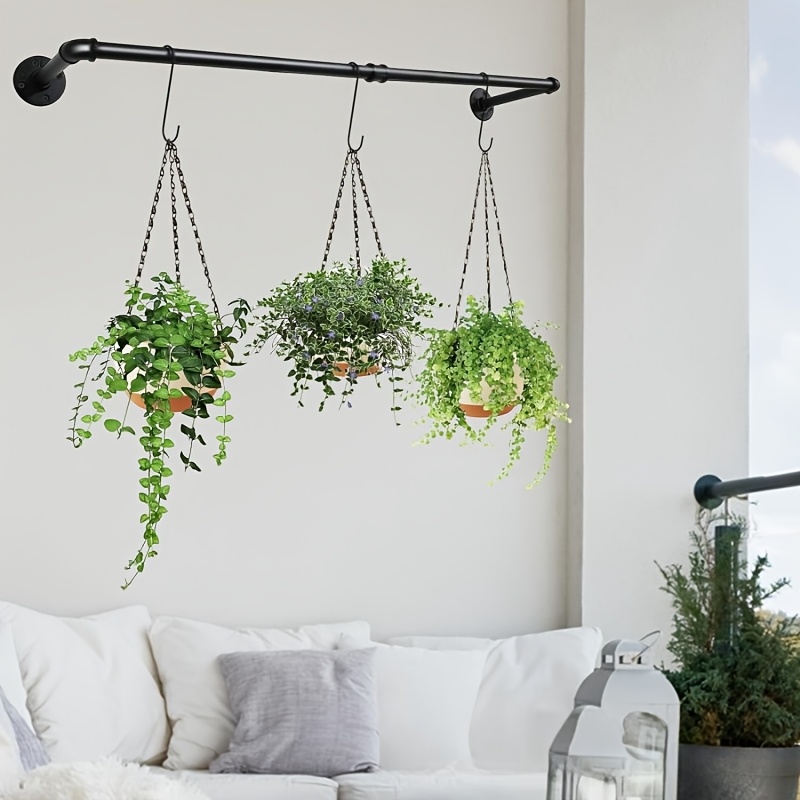 industrial style hanging plant pole indoor plants metal - Temu