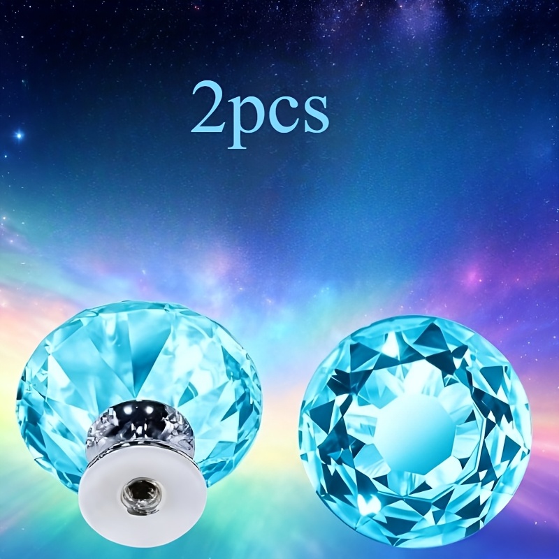Crystal Glass Metal Handle - Small Transparent Drawer Pull For Cabinets, Dressing Tables, Wardrobes And Bookcases