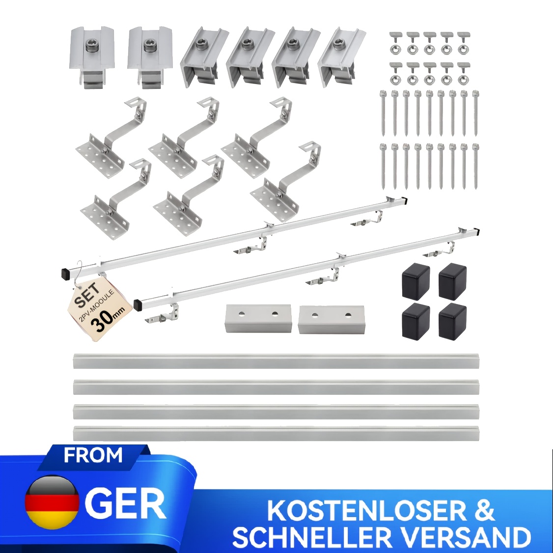E-shop Verstellbare Schienenhalterung mit Gleitschiene, kein erforderlich, komplettes Set mit Muttern Schrauben. Geeignet für Wohnmobile, Boote, Wände,