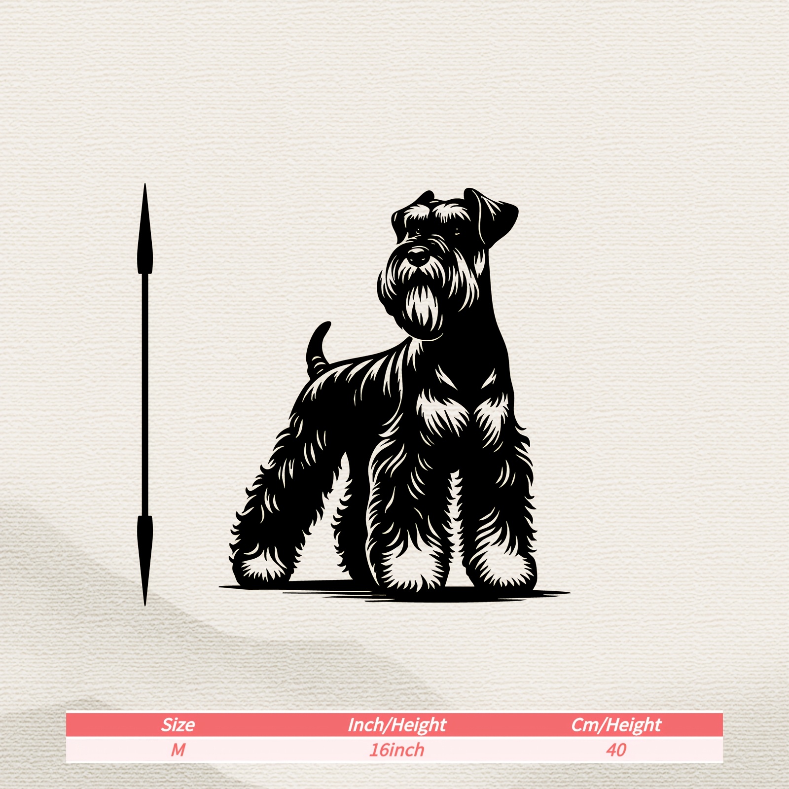 TEMU 1pc Schnauzer Dog Metal Wall Art Statue - Realistic Schnauzer Mural Sculpture, Iron Weather-resistant Indoor/outdoor Decoration Suitable For